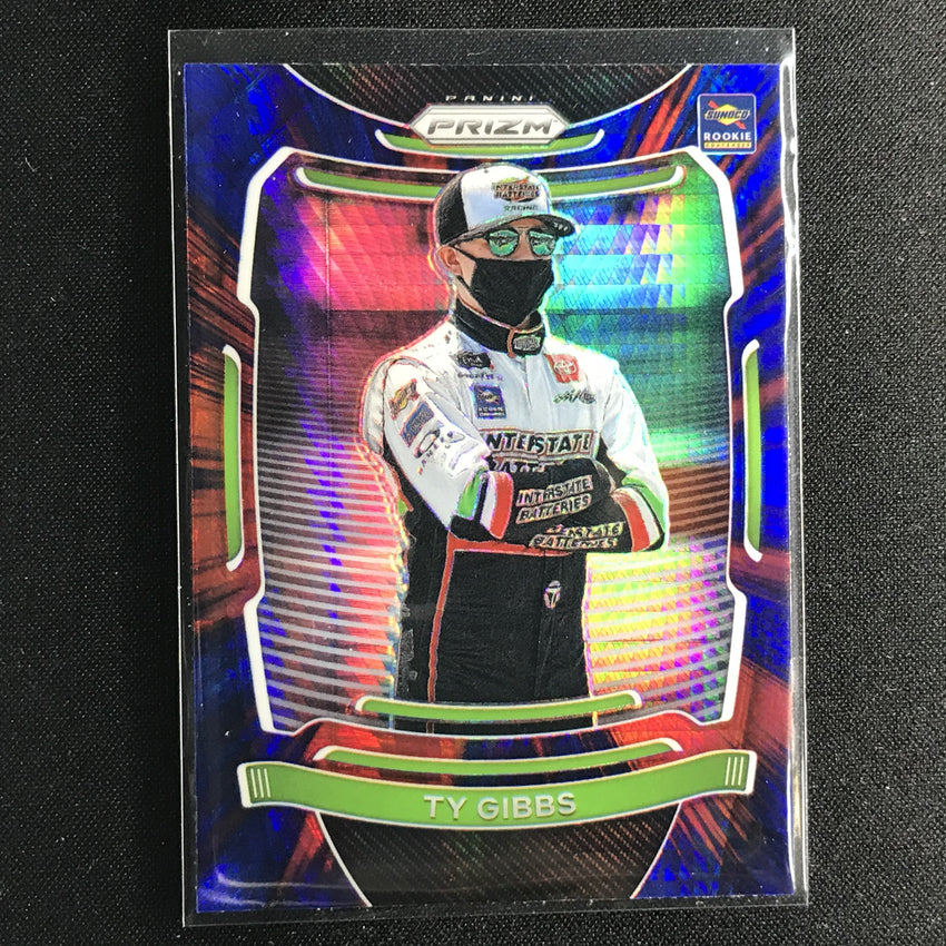 2021 Prizm Racing Ty Gibbs Rookie Contender Red And Blue Hyper No 59