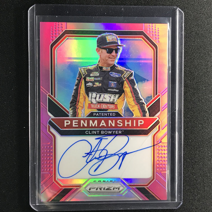 2021 Prizm Racing CLINT BOWYER Patented Penmanship Auto Pink 16/50