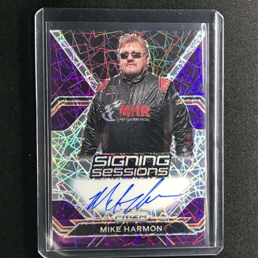2021 Prizm Racing Mike Harmon Signing Sessions Auto Purple Velocity 26/99