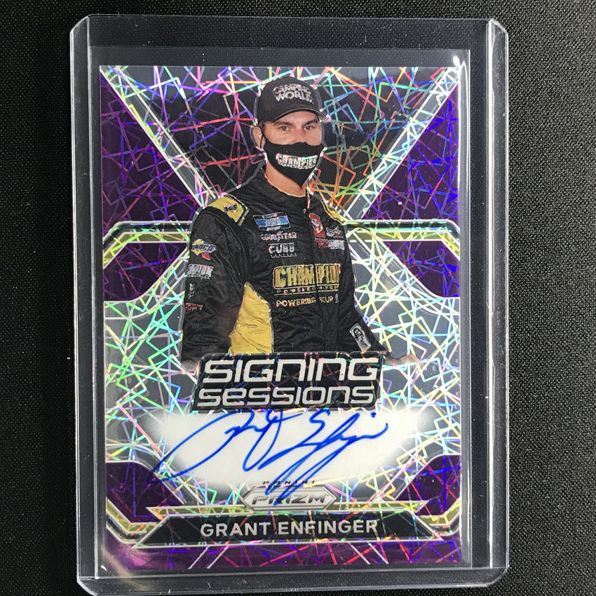 2021 Prizm Racing GRANT ENFINGER Signing Sessions Auto Purple Velocity 72/99