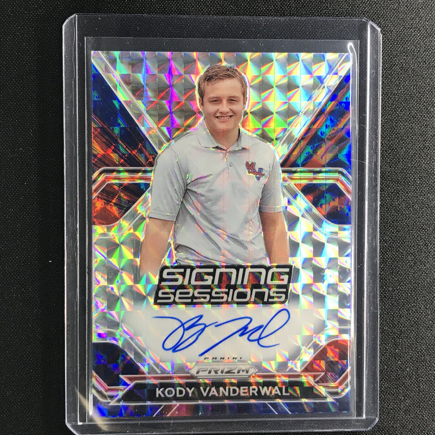 2021 Prizm Racing Kody Vanderwal Signing Sessions Auto Blue Reactive 77/99