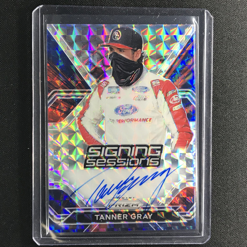 2021 Prizm Racing TANNER GRAY Signing Sessions Auto Blue Reactive 12/50