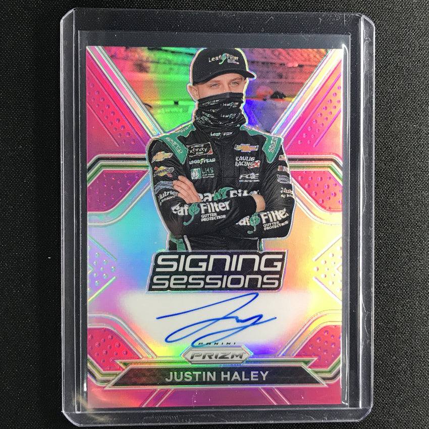 2021 Prizm Racing JUSTIN HALEY Signing Sessions Auto Pink 18/50