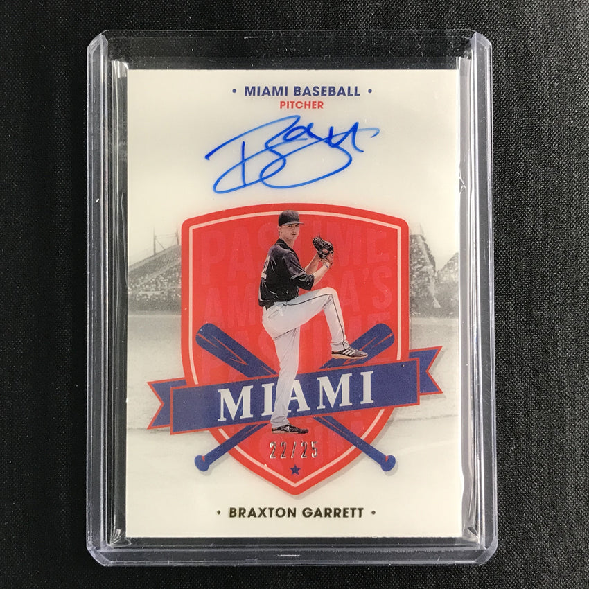 2021 Chronicles Braxton Garrett Americas Pastime Rookie Autograph Gold 22/25