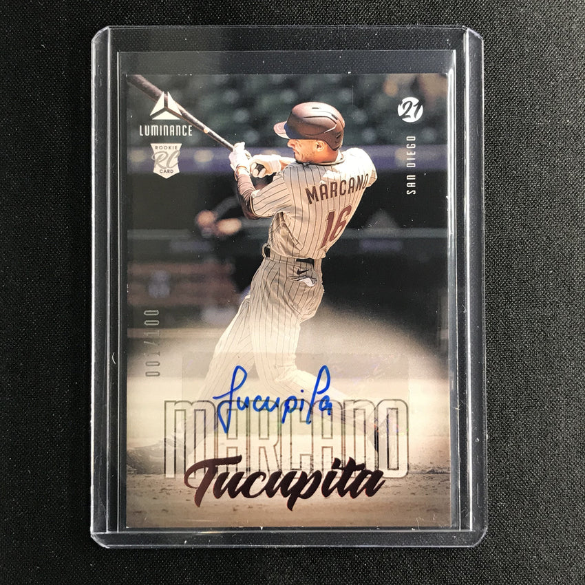 2021 Chronicles Tucupita Marcan Luminance Rookie Autograph Red 1/100