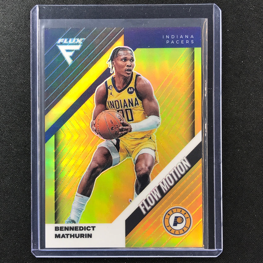 2022-23 Flux Bennedict Mathurin Flow Motion Rookie Gold Prizm 10/10