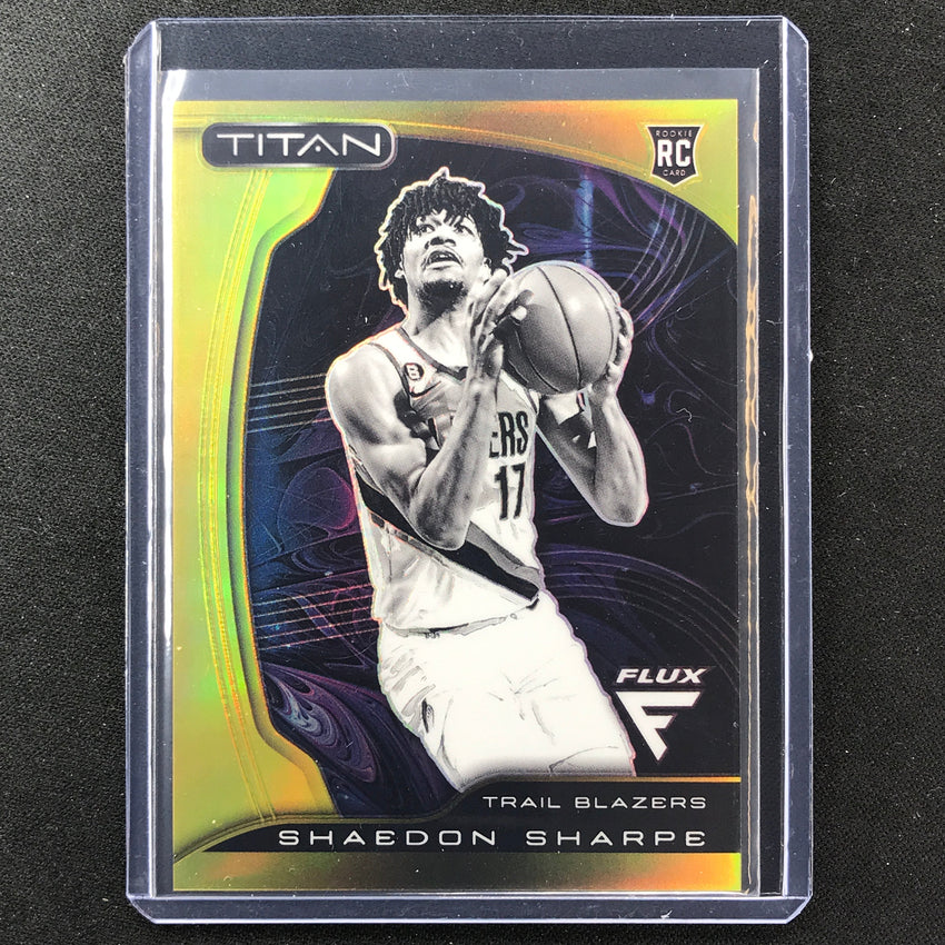 2022-23 Flux Shaedon Sharpe Titan Rookie Gold Prizm 7/10
