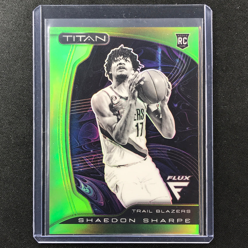 2022-23 Flux Shaedon Sharpe Titan Rookie Green Prizm 3/5