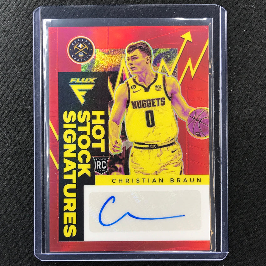 2022-23 Flux Christian Braun Hot Stock Signatures Rookie Auto Red 25/49