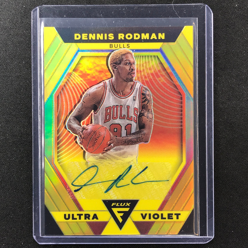 2022-23 Flux Dennis Rodman Ultraviolet Signatures Auto Gold Prizm 7/10