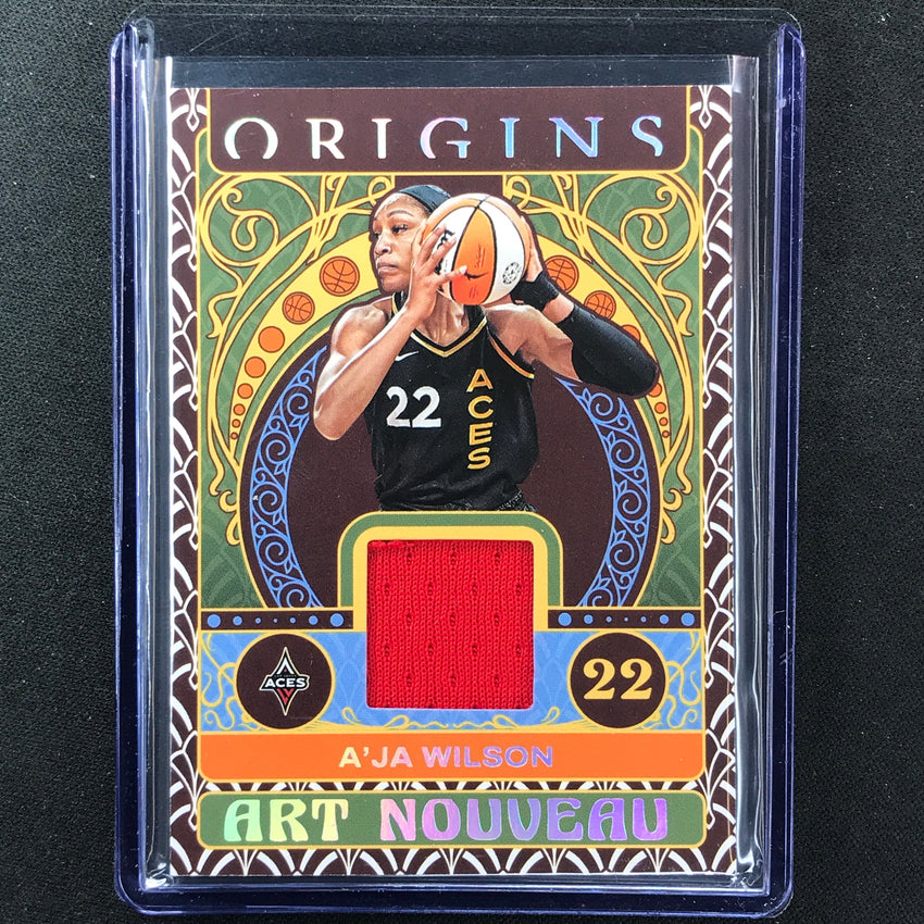 2023 Origins Wnba Aja Wilson Art Nouveau Memorabilia Patch Base No Ajw