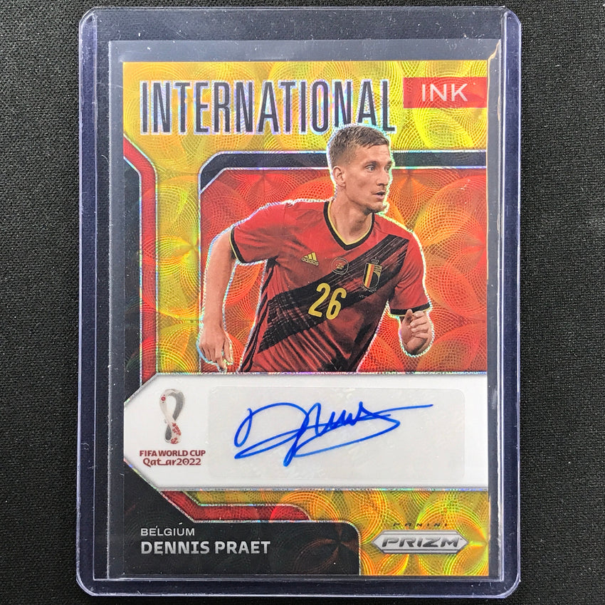 2022 Prizm Fifa World Cup Qatar Dennis Praet Choice International Auto Gold 1/10