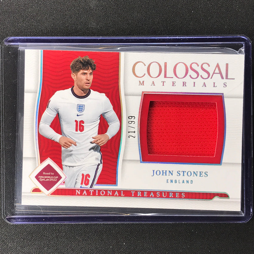 2022 National Treasures World Cup Qatar John Stones Colossal Materials 21/99