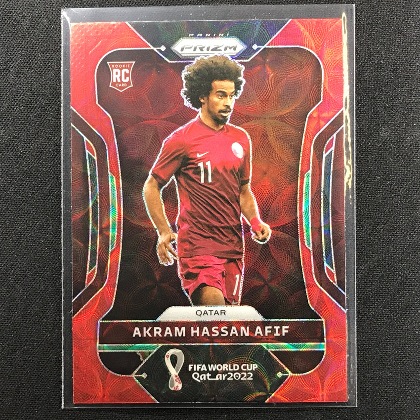 2022 Prizm FIFA World Cup Qatar AKRAM HASSAN AFIF Rookie Choice Red Scope #186