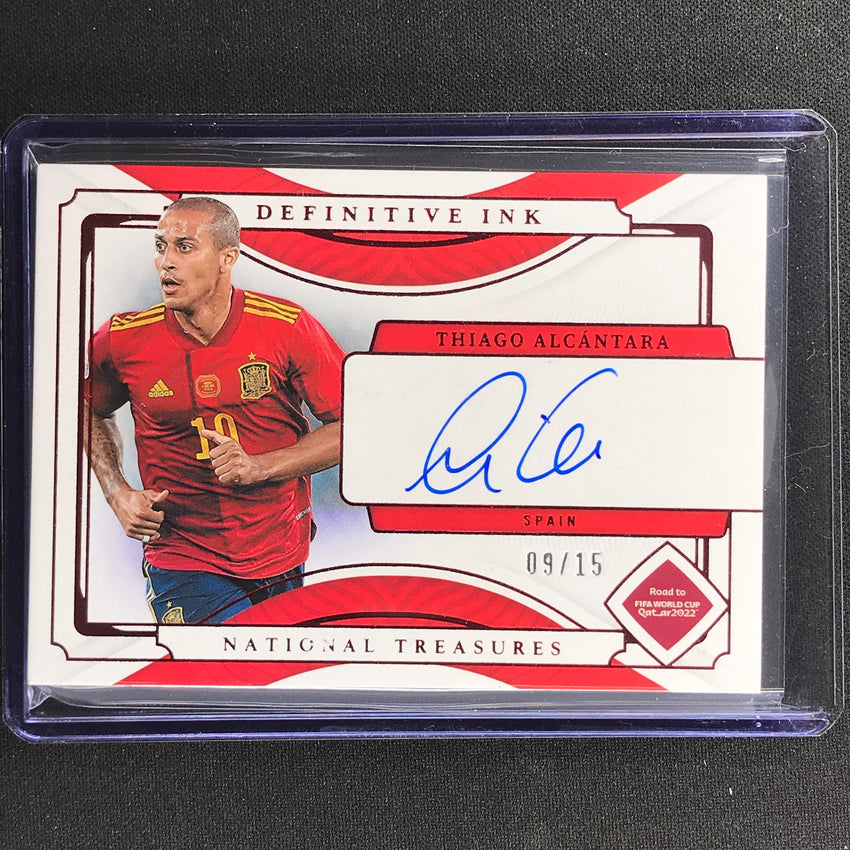 2022 National Treasures World Cup Qatar Thiago Alcantara Definitive Auto 9/15