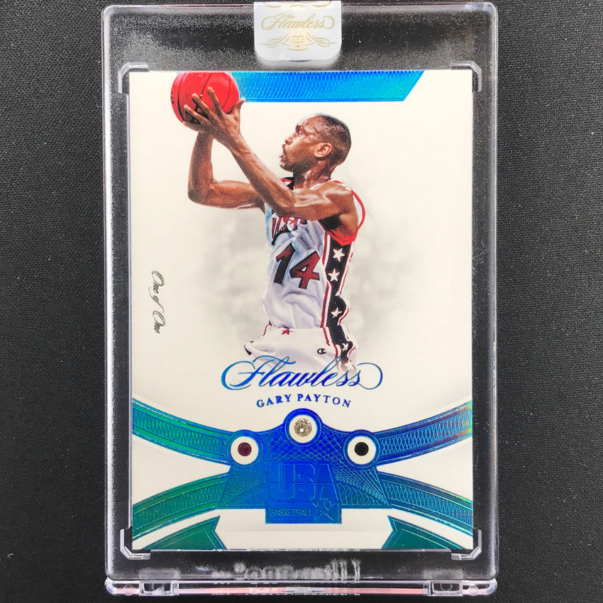 2019-20 Flawless Gary Payton Team Usa Basketball Gems Platinum 1/1