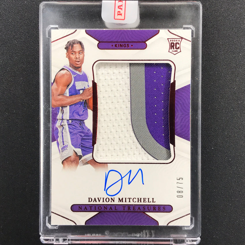 2021 National Treasures Davion Mitchell Rookie Patch Auto 75th Anniversary 8/75