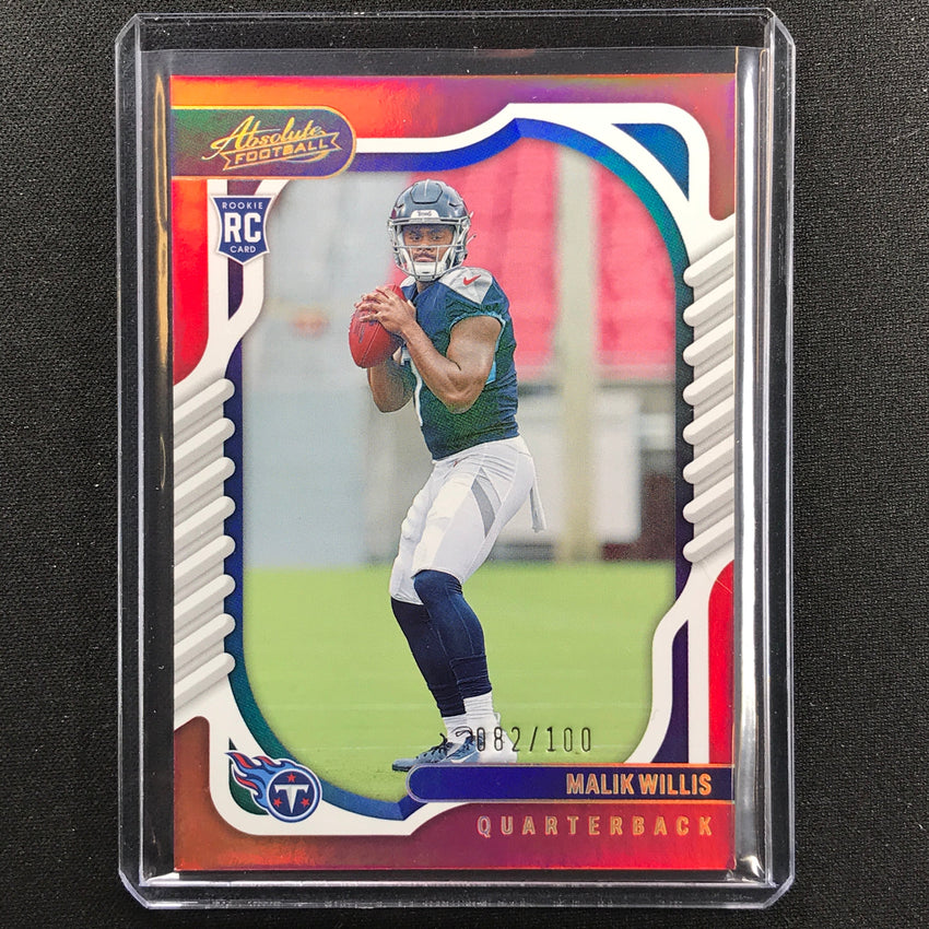 2022 Absolute Malik Willis Rookie Spectrum Red 82/100