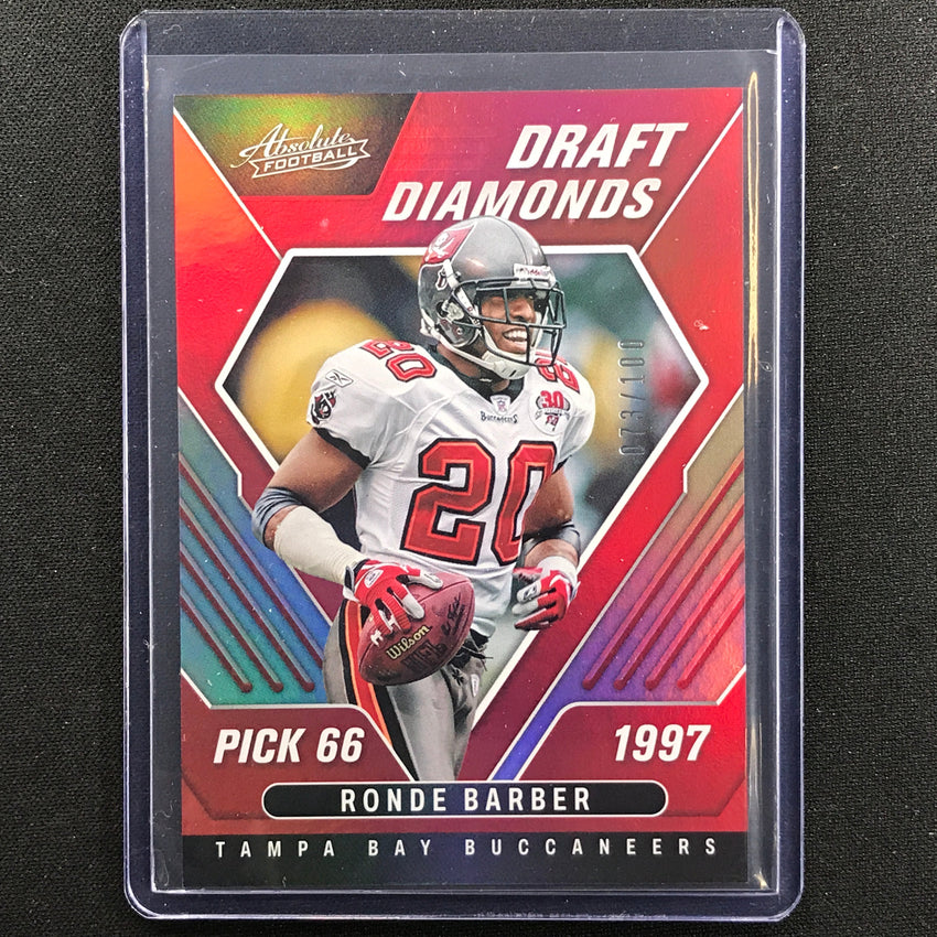 2022 Absolute Ronde Barber Draft Diamonds Spectrum Red 73/100
