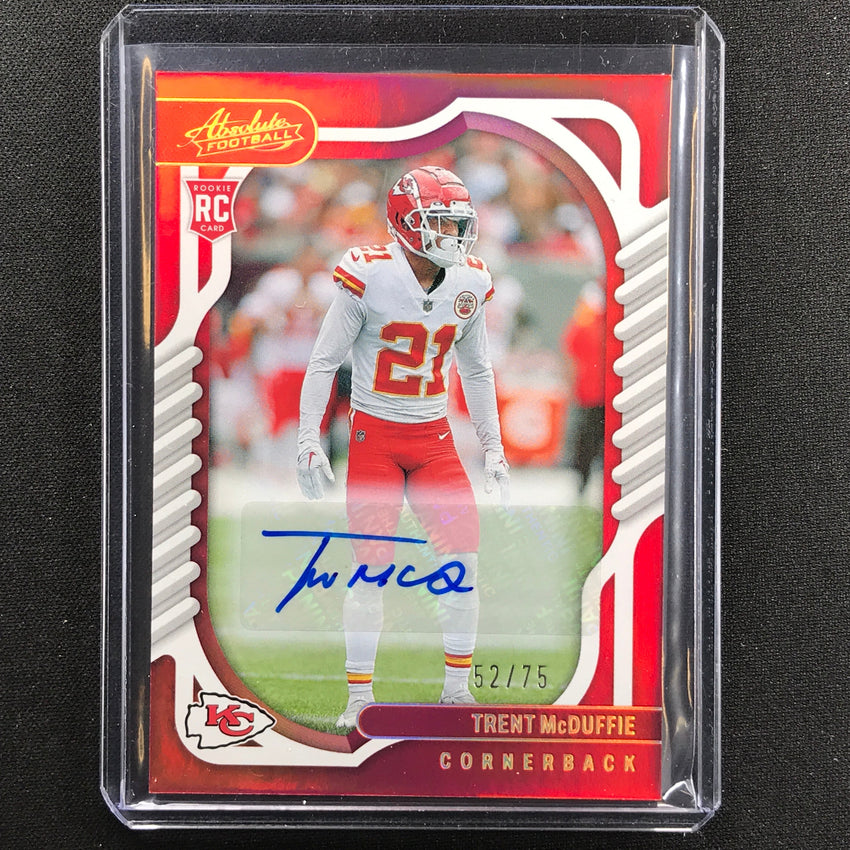2022 Absolute Trent Mcduffie Rookie Signatures Auto Spectrum Red 52/75
