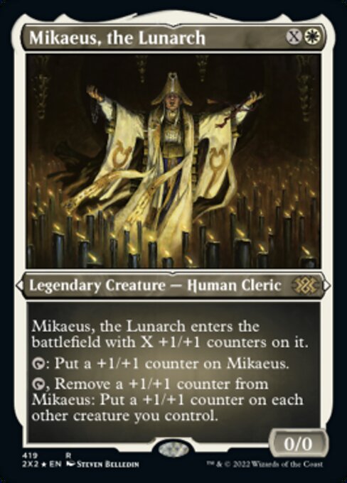 ETCHED FOIL Mikaeus, the Lunarch 419# - Rare Double Masters 2022