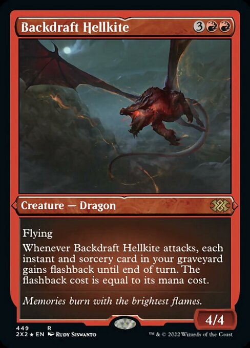 ETCHED FOIL Backdraft Hellkite 449# - Rare Double Masters 2022