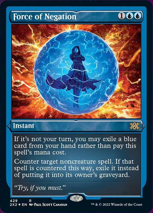 ETCHED FOIL Force of Negation 429# - Rare Double Masters 2022