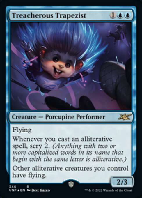 GALAXY FOIL Treacherous Trapezist #346 - Rare Unfinity