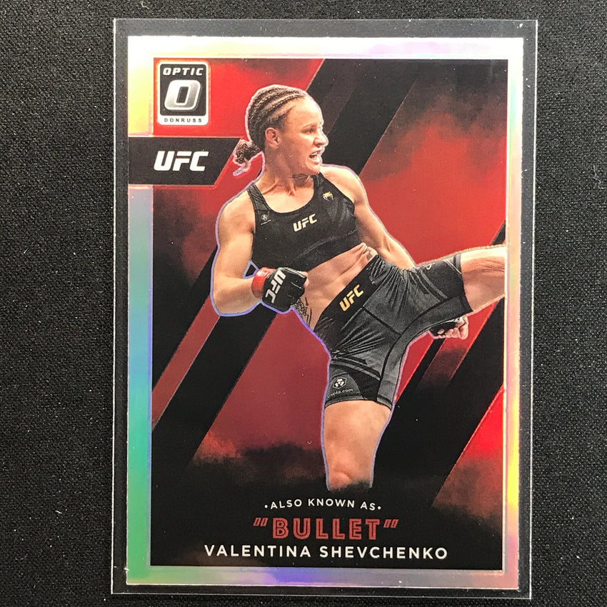 2022 Donruss Optic Valentina Shevchenko Also Known As Bullet Holo Silver No 25