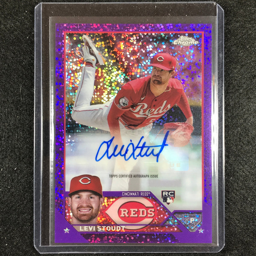 2023 Chrome Update Levi Stoudt Rookie Auto Purple Speckle 168/299