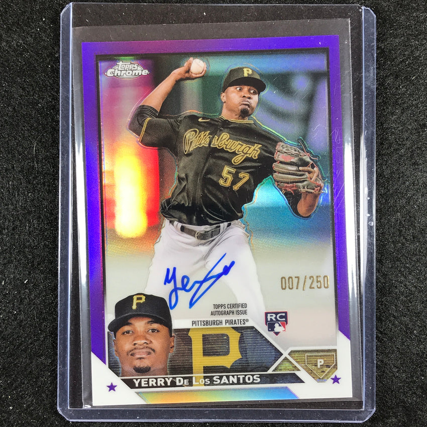 2023 Chrome Update Yerry De Los Santos Rookie Auto Purple 7/250