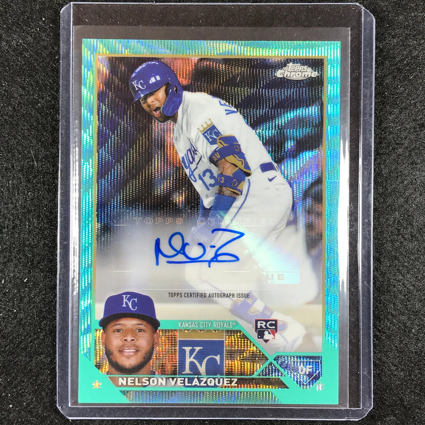 2023 Chrome Update Nelson Velazquez Rookie Auto Aqua Wave 104/199