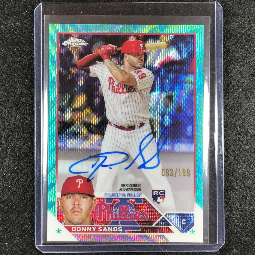 2023 Chrome Update Donny Sands Rookie Auto Aqua Wave 93/199