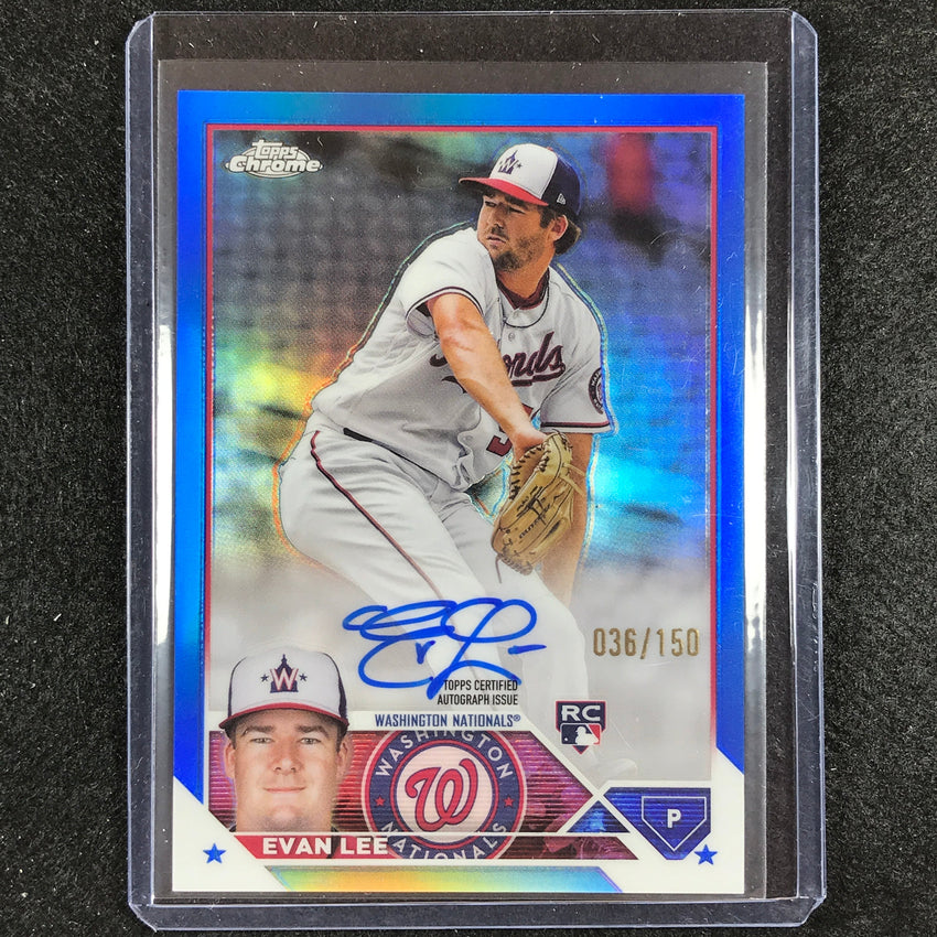 2023 Chrome Update Evan Lee Rookie Auto Blue 36/150
