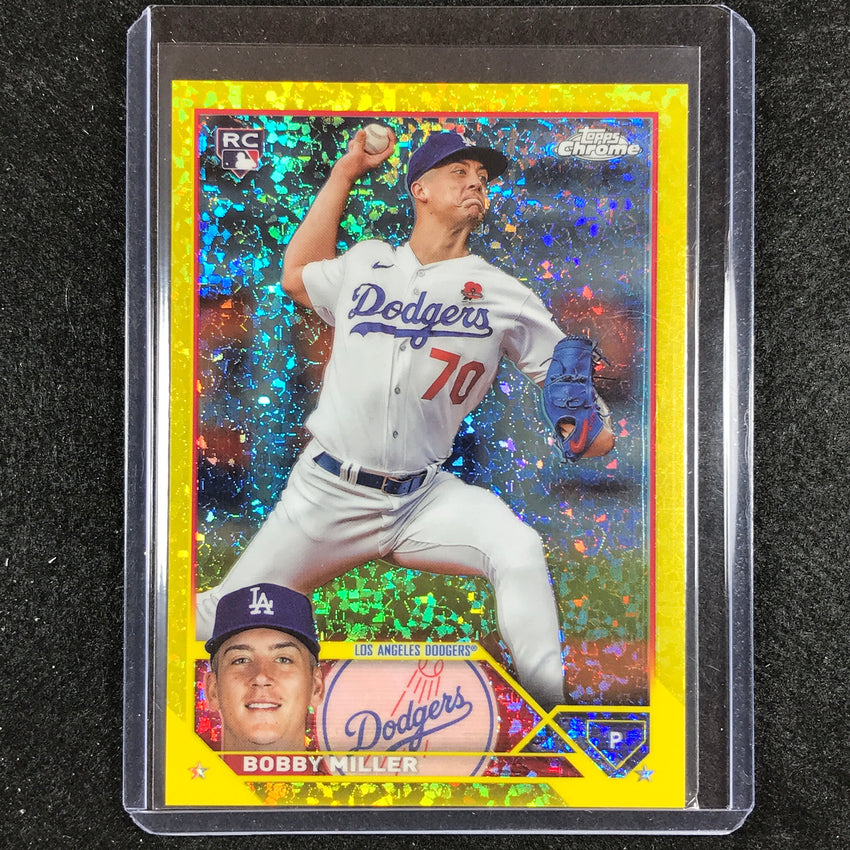 2023 Chrome Update Bobby Miller Rookie Base Yellow Mini Diamond 74/75