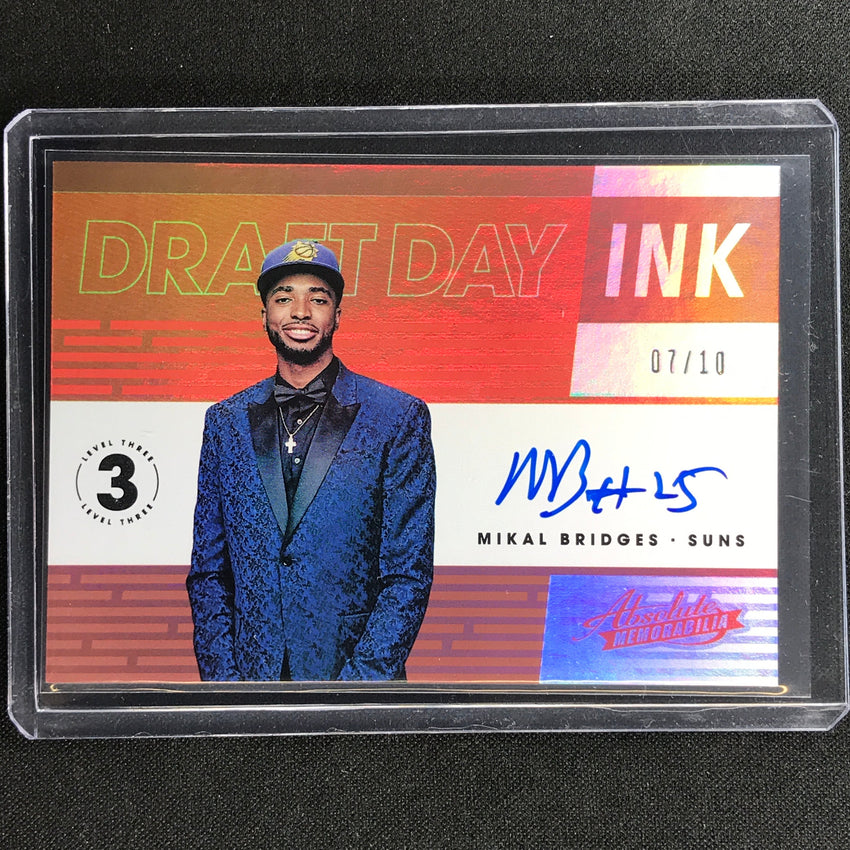 2018-19 Absolute MIKAL BRIDGES Draft Day Ink Rookie Auto Level 3 7/10