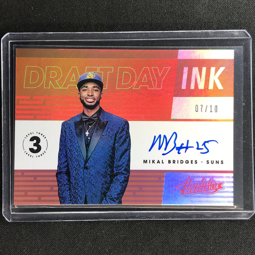 2018-19 Absolute Mikal Bridges Draft Day Ink Rookie Auto Level 3 7/10