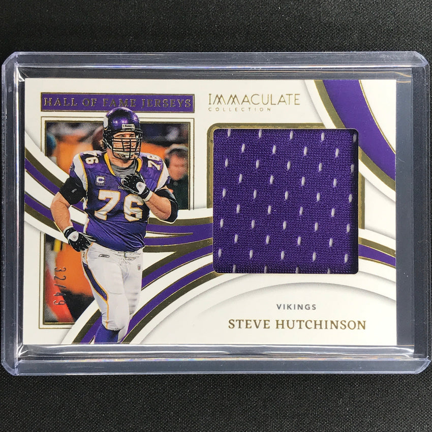 2022 Immaculate Steve Hutchinson Hall Of Fame Jersey Patch 32/49
