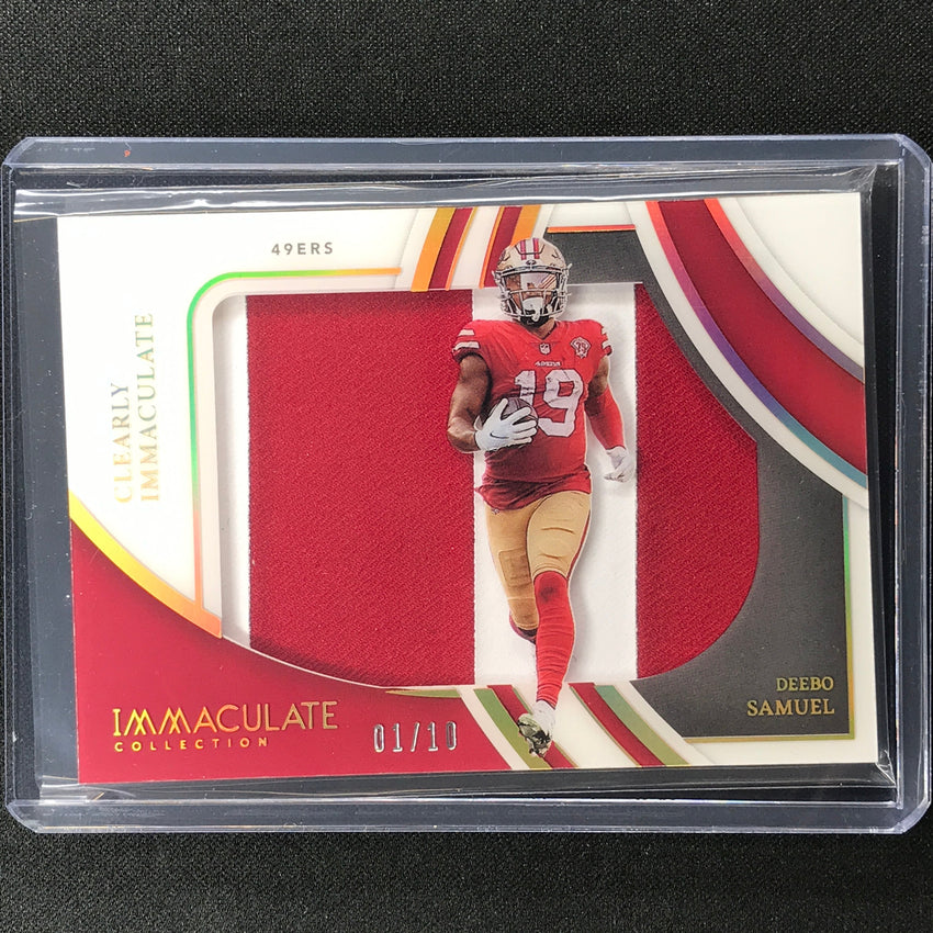 2022 Immaculate Deebo Samuel Clearly Immaculate Acetate Patch Gold 1/10