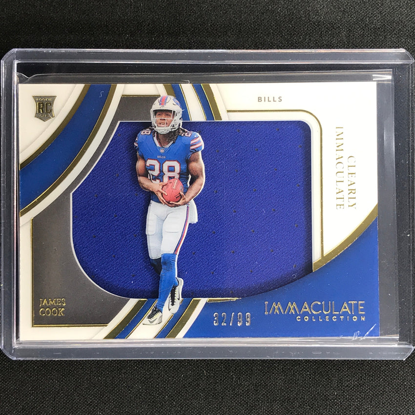2022 Immaculate James Cook Clearly Immaculate Rookie Jersey Patch 32/99
