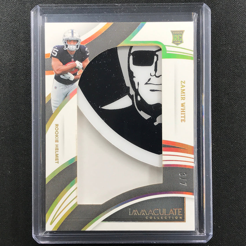 2022 Immaculate Zamir White Rookie Helmet Team Logo Patch Gold 3/7