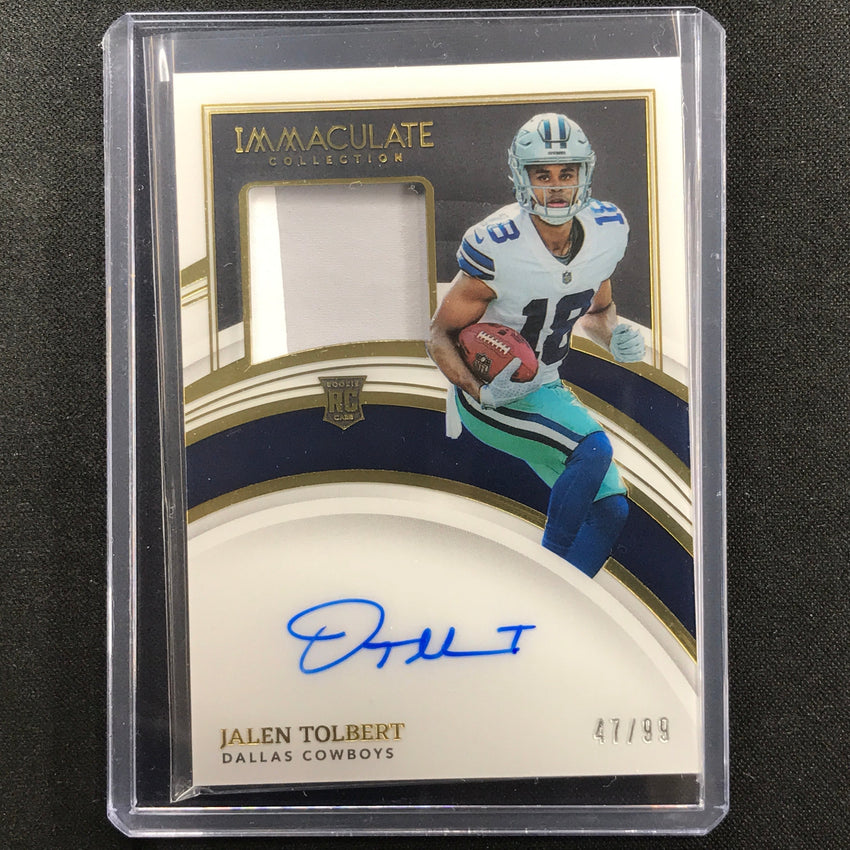 2022 Immaculate Jalen Tolbert Rookie Patch Auto 47/99