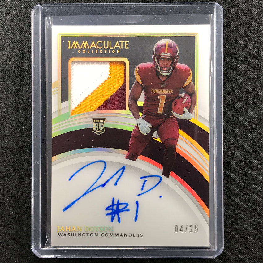 2022 Immaculate Jahan Dotson Rookie Patch Auto Holo Gold 4/25