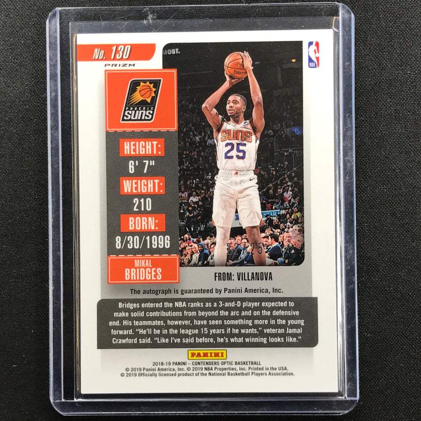 2018-19 Contenders Optic Mikal Bridges Rookie Ticket Auto Orange 22/25