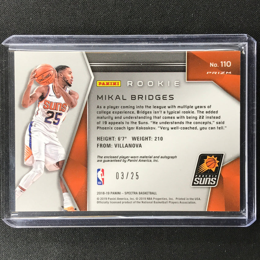 2018-19 Spectra Mikal Bridges Rookie Patch Auto Pink Disco 3/25