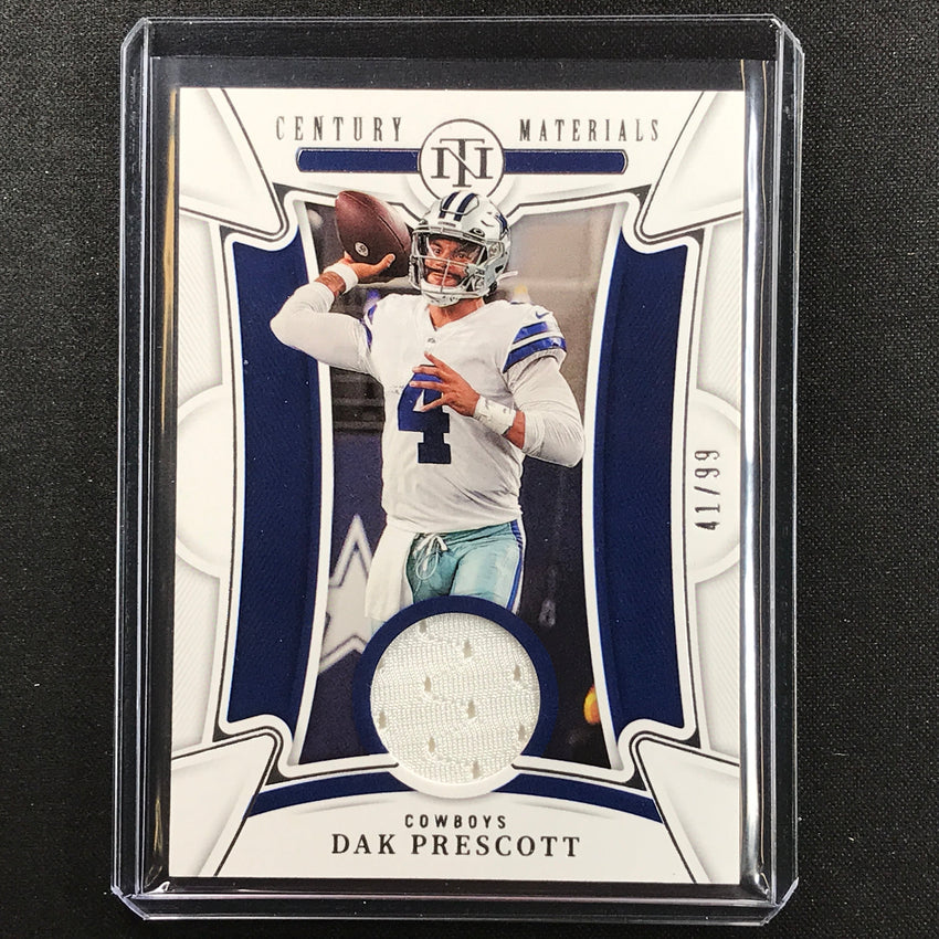 2022 National Treasures Dak Prescott Century Materials Relic Silver 41/99