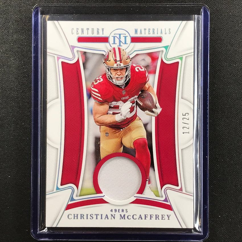 2022 National Treasures Christian Mccaffrey Century Materials Relic Patch 12/25