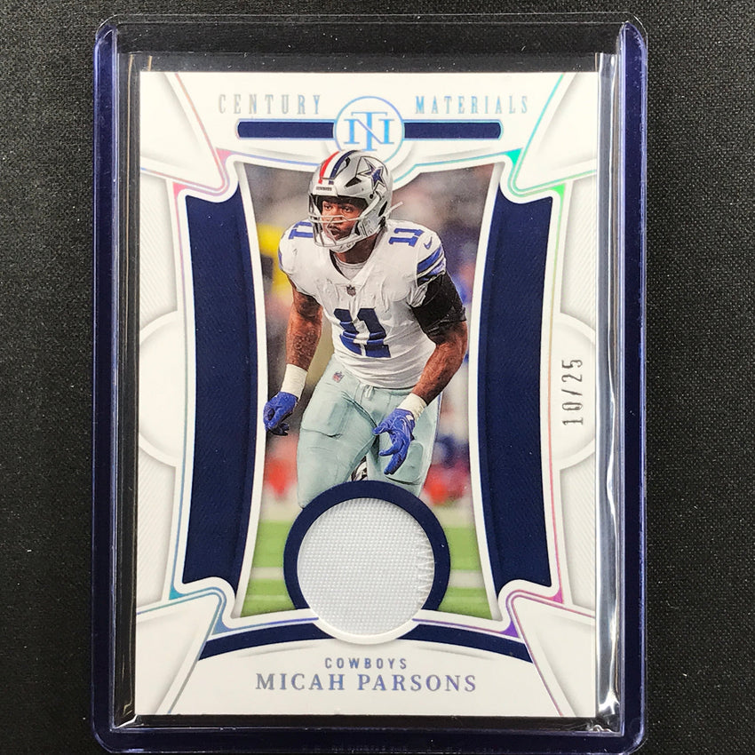 2022 National Treasures Micah Parsons Century Materials Relic Patch Silver 10/25
