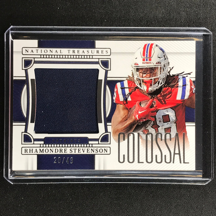 2022 National Treasures Rhamondre Stevenson Colossal Material Relic Silver 20/49