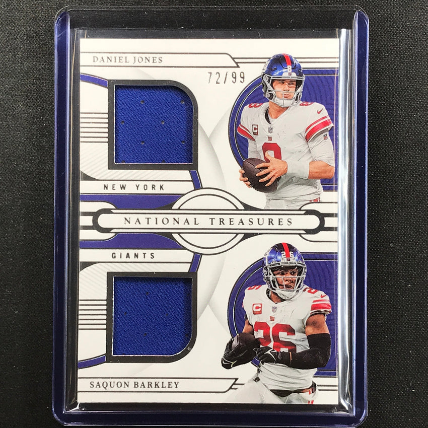 2022 National Treasures Daniel Jones Barkley Nfl Gear Combo Dual Relic 72/99